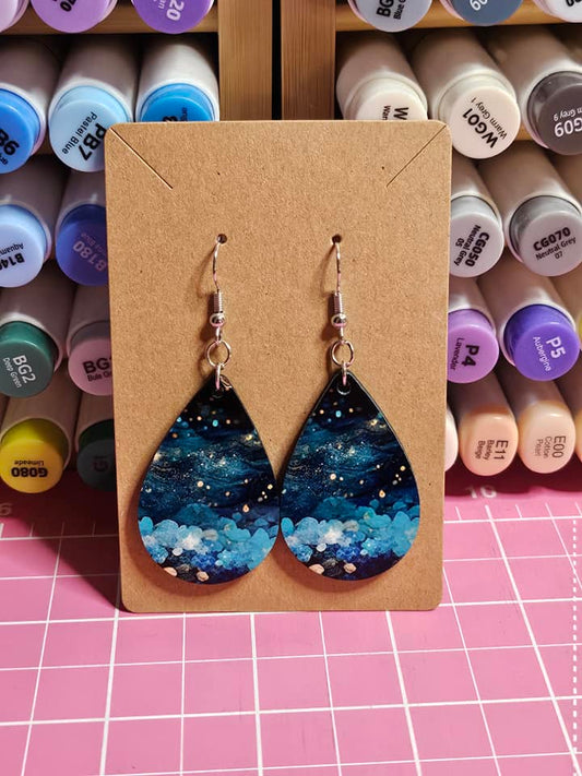 Earrings - MDF Teardrop - Double Sided