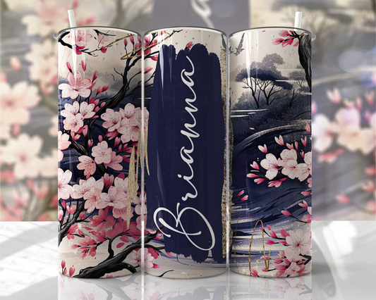 Watercolor Tumbler - 20oz Navy and Pink